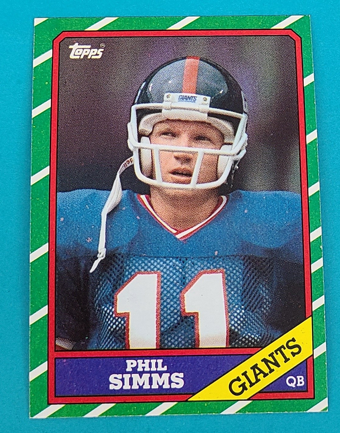 1986 Topps #138 Phil Simms New York Giants FOOTBALL Card P6