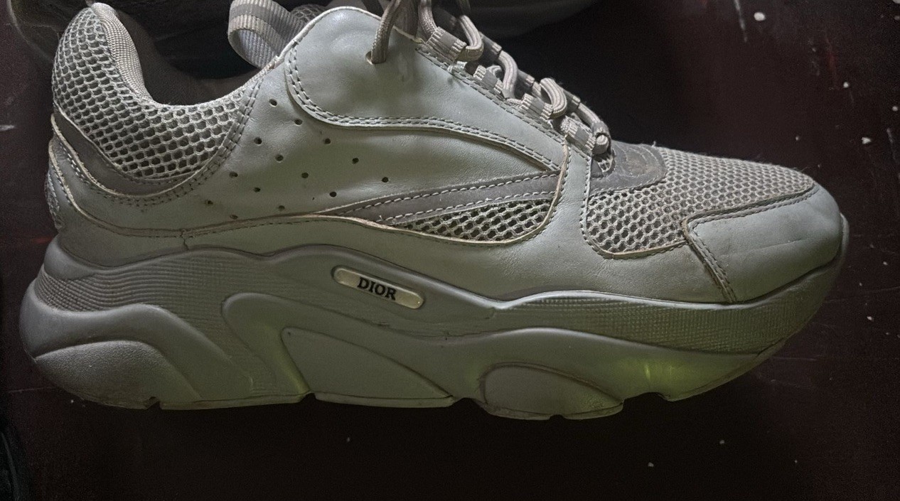Dior unisex Trainers Silver Gray Size UK 6 Used image 2