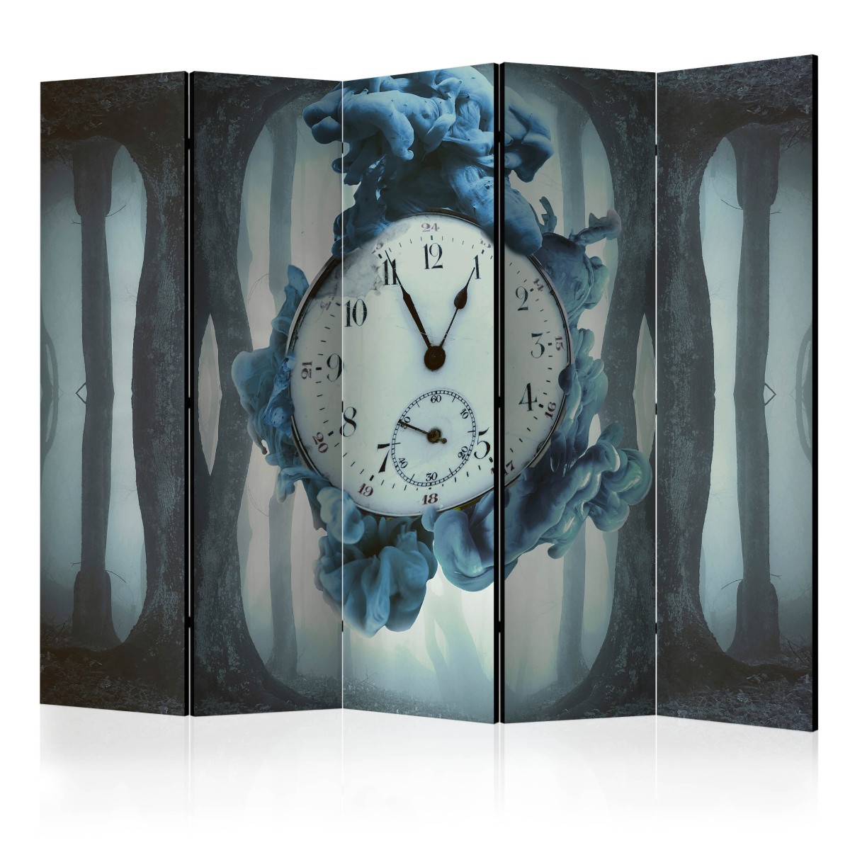 Paravent 5 volets Surrealism of Time séparateur de pièce géant 172x225cm