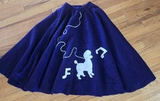 50's Poodle Skirt Purple White Sequin Leash Waist 24- 27" Length 33" HANDmade