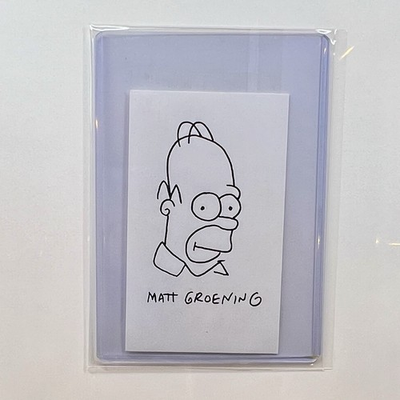 #ad MATT GROENING Signed HOMER SIMPSON Original Sketch AUTO COA Huckleberry Hollow $995.00