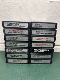Atari 7800 Games Lot Of 14 Donkey Kong Asteroids Dig Dug Joust Choplifter Jinks