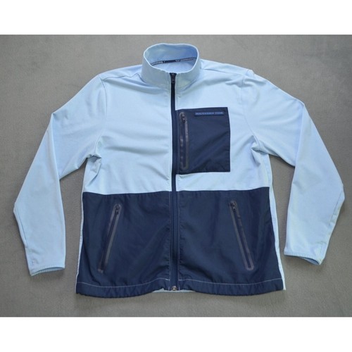 Southern Tide T3 Sea Foam Performance Fabric Fleece Full Zip Jacket Men's M Blue