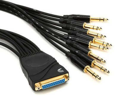 D'Addario TRS Breakout Cable DB25F - 8TRSM Snake - 2'