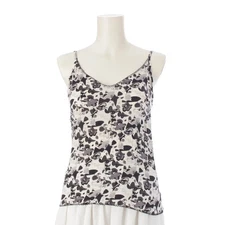 CHANEL 05P silk COCO Mark total pattern camisole tops P25641V16023 White bla...
