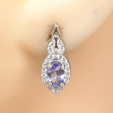 World Class 1.40ctw Tanzanite & White Sapphire 925 Sterling Silver Earrings