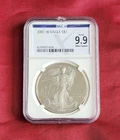 2001 W American Silver Eagle Dollar $1 Proof Ultra Cameo NGC X 9.9 MS69