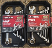 Husky BITE SAE & MM Combo Wrench Sets (2 SETS With 10-Pieces In Each Set, ) NEW