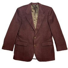 Barclay Men's Size L Brown 100% Pure Cashmere Button Long Sleeve Jacket USA Made