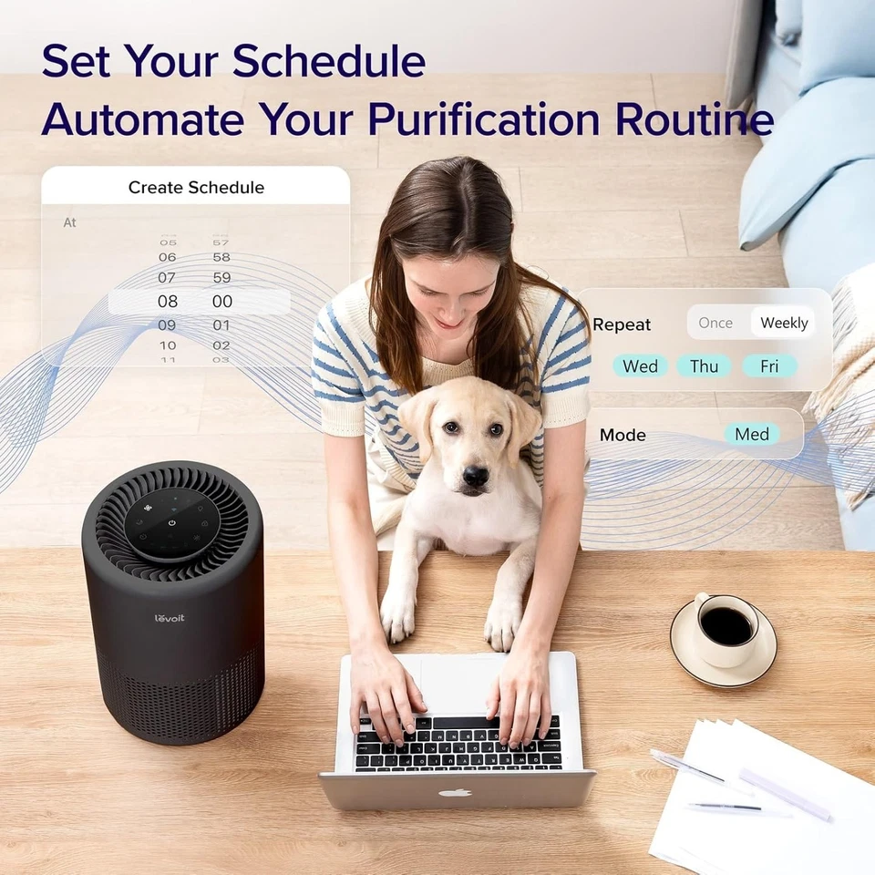 Purificador de Aire WiFi Inteligente Silencioso para el Hogar - Compatible con Alexa, Perfecto para Dormitorios Foto 4 de 4