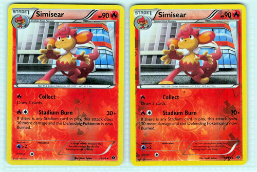 Simisear 16/99 Next Destinies Reverse Holo Pokemon Card 2 LP