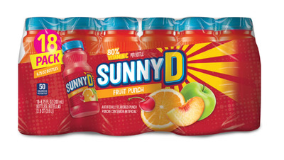 SUNNYD Fruit Punch Shelf Stable Juice Drink, 18 Count, 6.75 fl oz Bottles