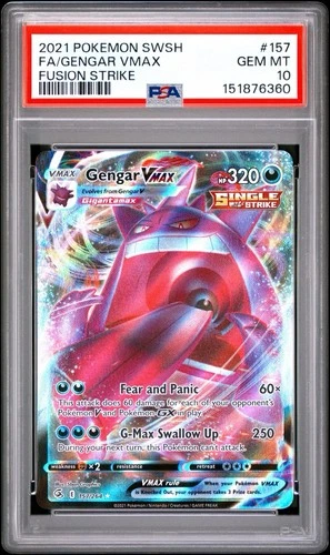 PSA 10 Gengar VMAX Ultra Rare FUSION STRIKE 157/264 GEM MINT Graded Pokemon Card