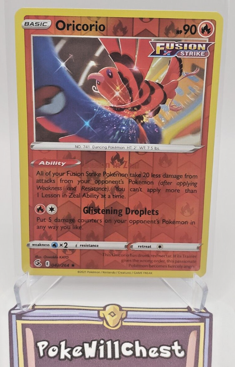 oricorio fusion strike pokemon card value Pokémon TCG Fusion Strike Reverse Holo Oricorio 042/264 NM/M