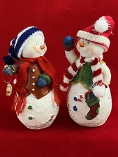Snow Couple W Real Hats & Scarves Getting Ready For Winter - Perfect Together!