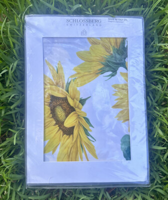 Schlossberg Satin Soleil Blanc KING DUVET Cover Sunflower 100% Cotton MSRP $965