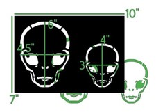 7"x10" Plastic Stencil - Alien SC898  You Pick The Color