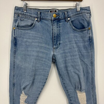 スラックス Wrangler [FENDER] GREENSBORO DAMAGED DENIM PANTS Wrangler x Fender Jeans Men's 32 Blue Greensboro Regular