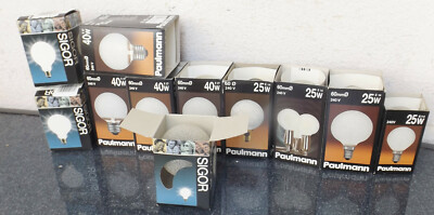 Convolute 10 Globe Crystal Clear E27+E14 Illuminant Bulbs Paulmann / Sigor