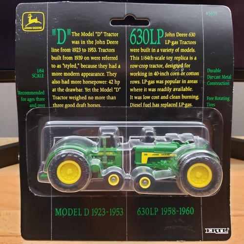 Ertl John Deere Model D and 630LP Tractors 2-Pack Diecast 1:64