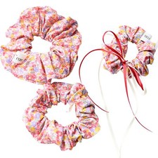 Hair Scrunchies Flower Floral Printed Hair tie for Girls Cotton Ponyhair Holder