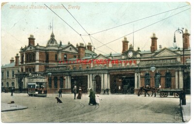 DERBY Midland EISENBAHNSTATION Ankunft ABFAHRT Straßenbahn DERBYSHIRE