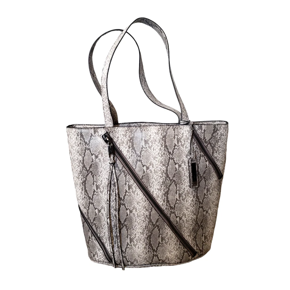 Joe's Gray Snakeskin Print Tote Bag Medium Size Perfect For Flight - Изображение 4 из 4