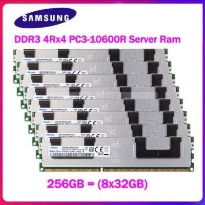 Samsung 256GB (8x32GB) PC3-10600R DDR3-1333MHz 240-pin RDIMM REG Server Speicher