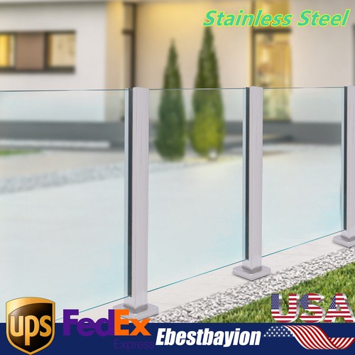 Glass Railing Post 304 Stainless Steel 91cm Mid Post Balustrade for Balcony Deck