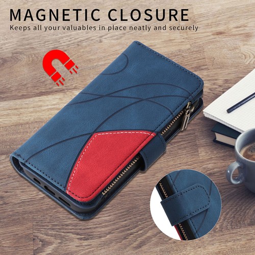 Flip Splice Leather Wallet Phone Case For iPhone 11 12 13 14 15 16 Pro Max XR XS - Picture 9 of 56