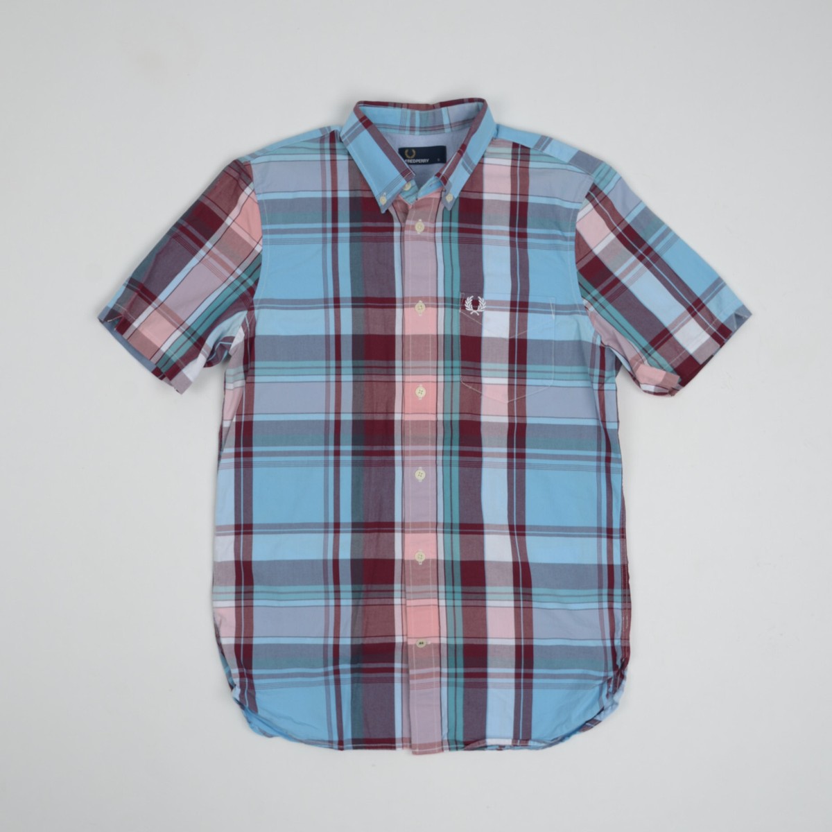 Fred Perry Short Sleeve Check Shirt S Mod Scooter Skins | eBay