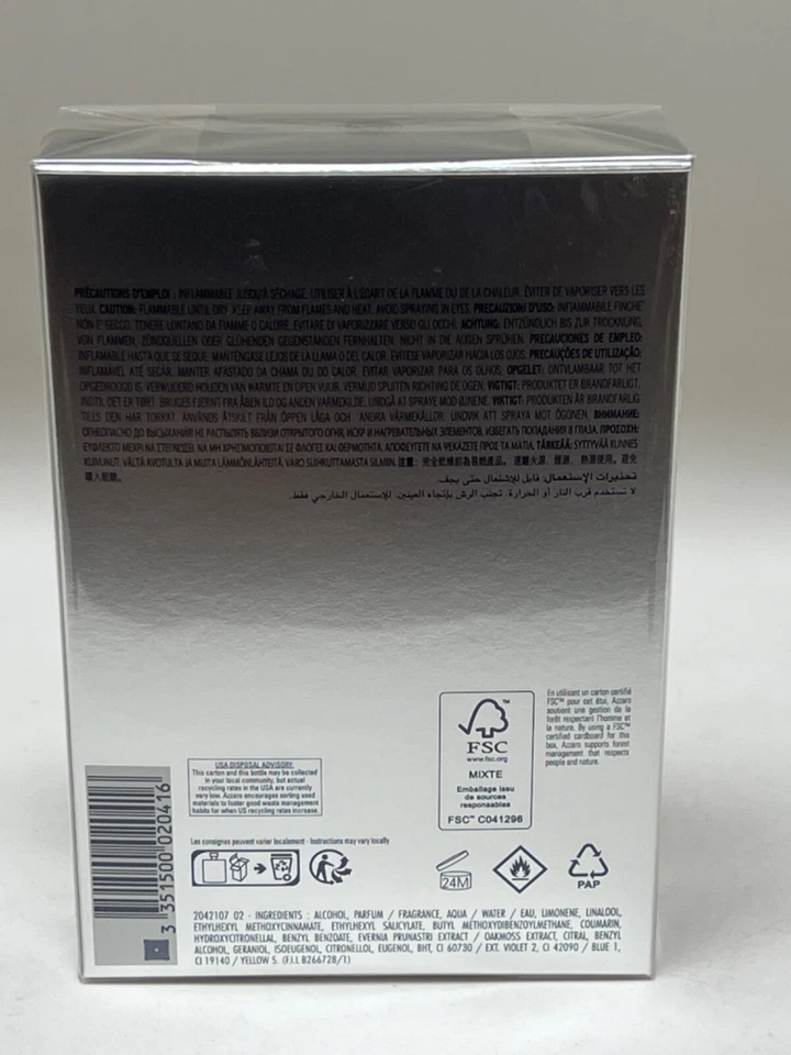 CROMO * Azzaro * Colonia para hombres * 6,7 / 6,8 oz * TOTALMENTE NUEVO EN CAJA SELLADA Foto 4 de 4