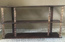 Shelf Wood Rare Antique Sewing Thread Spool Spindle Unusual  Knick Knack 3 Shelf