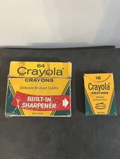 Vintage Crayola Crayons 2 Sharpener School No 64 16 Desk Crayon Kids