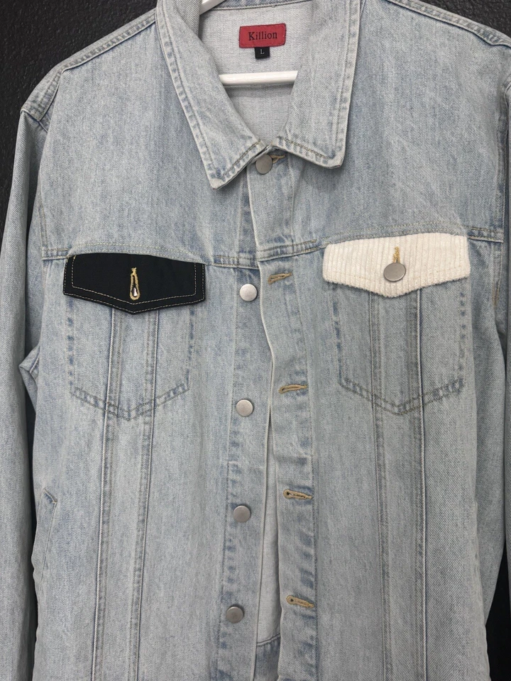 Killion Jean 牛仔夹克,尺寸 L,浅水洗街头服饰 — 第 2/4 张图片