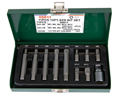 HANS TOOLS 10mm Bit Satz XZN (Vielzahn) S2-Werkzeugstahl L=30mm und 75mm