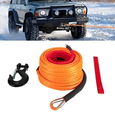 3/8"x100ft Synthetic Winch Rope 22046lbs Recovery Cable Winch Line Truck SUV