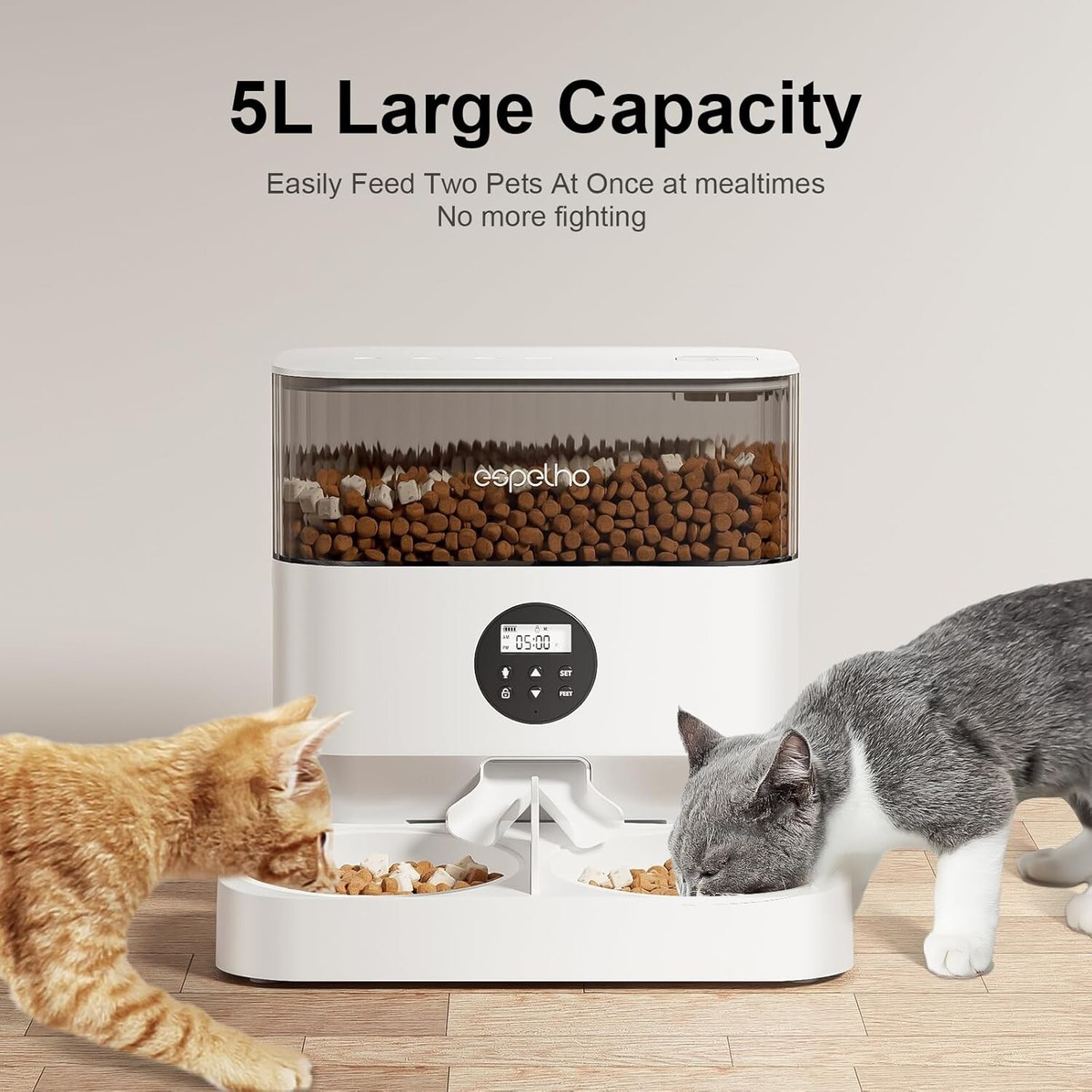 Automatic Cat Feeder 2 Meal Automatic Pet Feeder With 48H Timer, 700ML ...