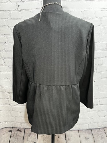 TRACES BY TRACY EVANS Blazer coat SZ 10 Women’s Black Peplum Jacket - Picture 3 of 6