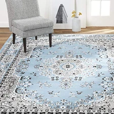 Blue And Grey Area Rug 8x10 Clearance For Living Room Large Modern Under 100 New
