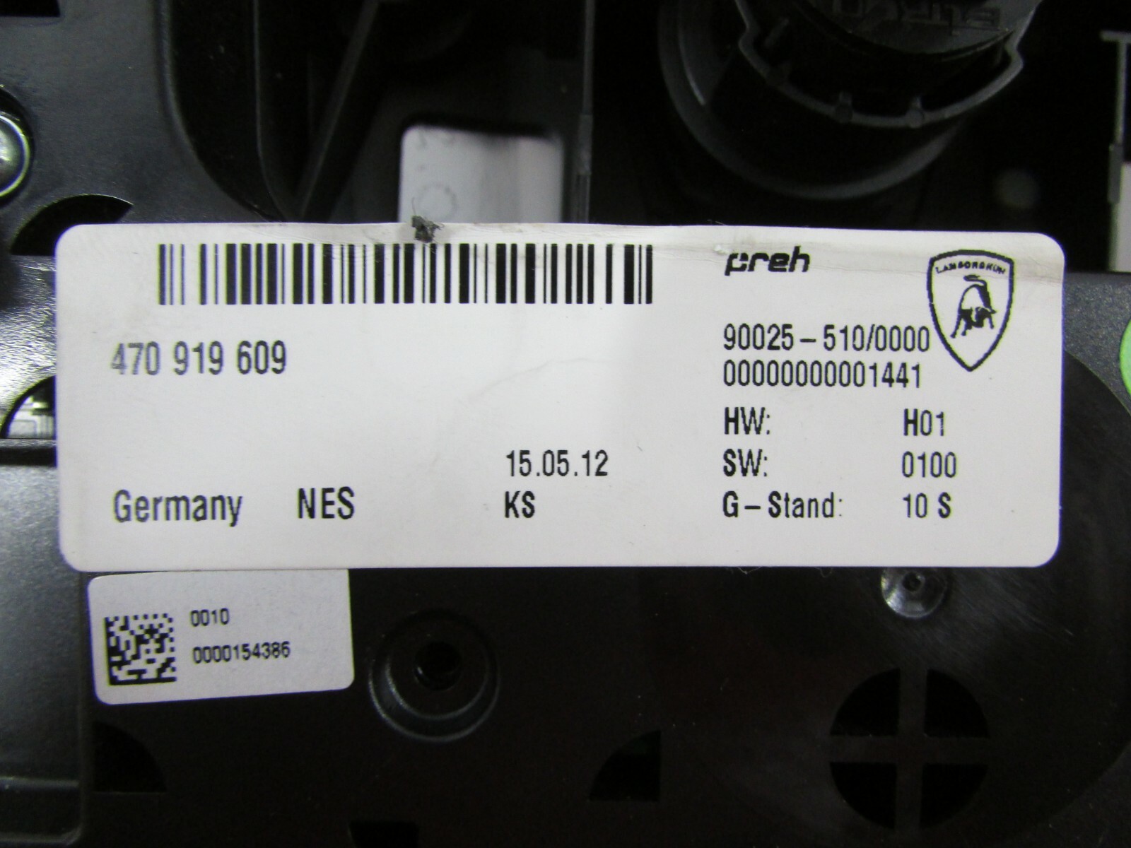 Lamborghini Aventador, Multi Media Control Station, Used, P/N 470919609