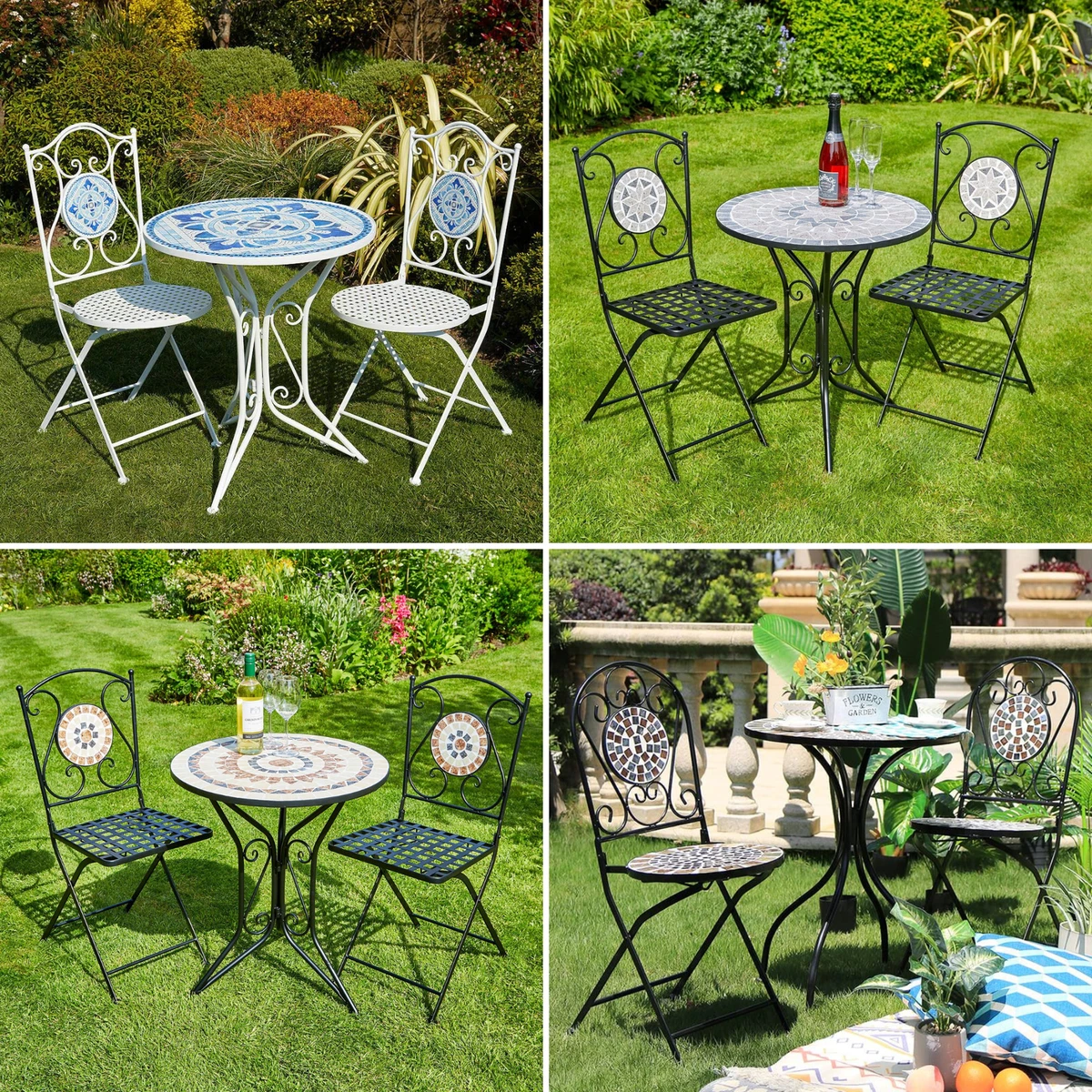Iron mosaic on sale bistro set