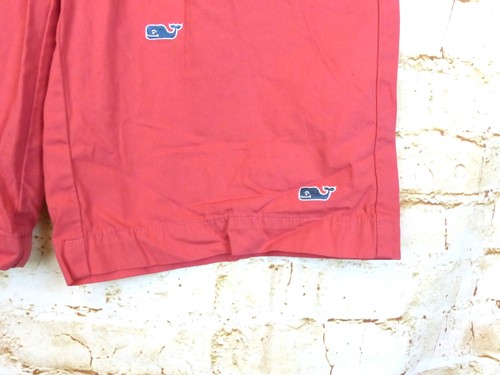 Vineyard Vines Shorts Youth Boy Size 16 Whale Embroidered Jetty Red Pink Stretch - Picture 4 of 10