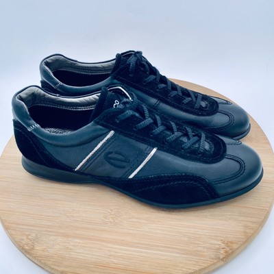 Ecco Shoes Womens 9 40 Black Leather Lace Up Athletic