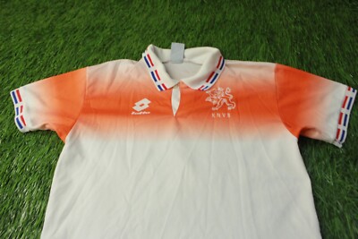 オランダ代表 KNVB ポロシャツ Lotto NETHERLANDS TEAM # 7 1996/1997 FOOTBALL SHIRT JERSEY AWAY LOTTO