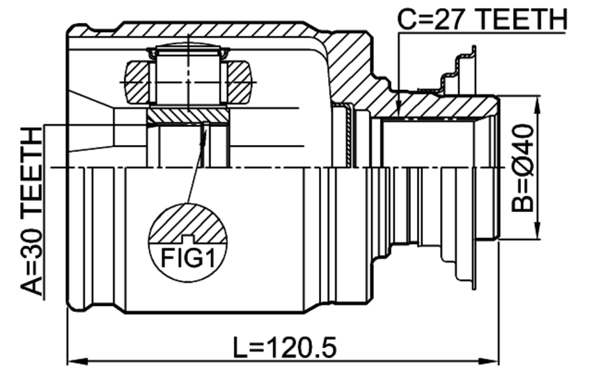 Febest Inner CV Joint Right Side 32x40x27 | OEM 44310-SM4-310 | 0311-CRVMTRH