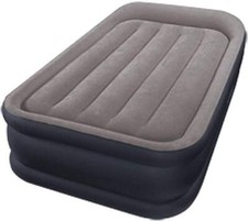 Inflatable Airbed with Pump, Intex Twin Dura-Beam Deluxe w/ Pillow Rest