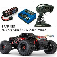 Traxxas Wide Maxx Monster Truck Rot + 4S 6700 Mah Akku + LadegeräT Rtr 95Km