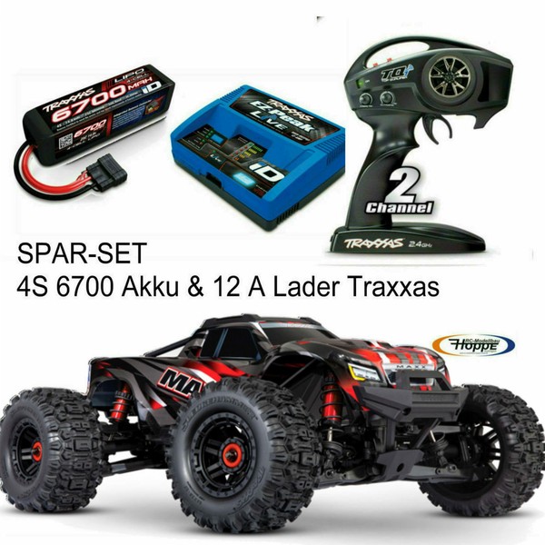 Traxxas Wide Maxx Monster Truck Rot + 4S 6700 Mah Akku + LadegeräT Rtr 95Km-image