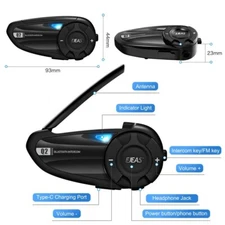 EJEAS Motorcycle Helmet Bluetooth Intercom Full Duplex FM CVC Motorbike Headset